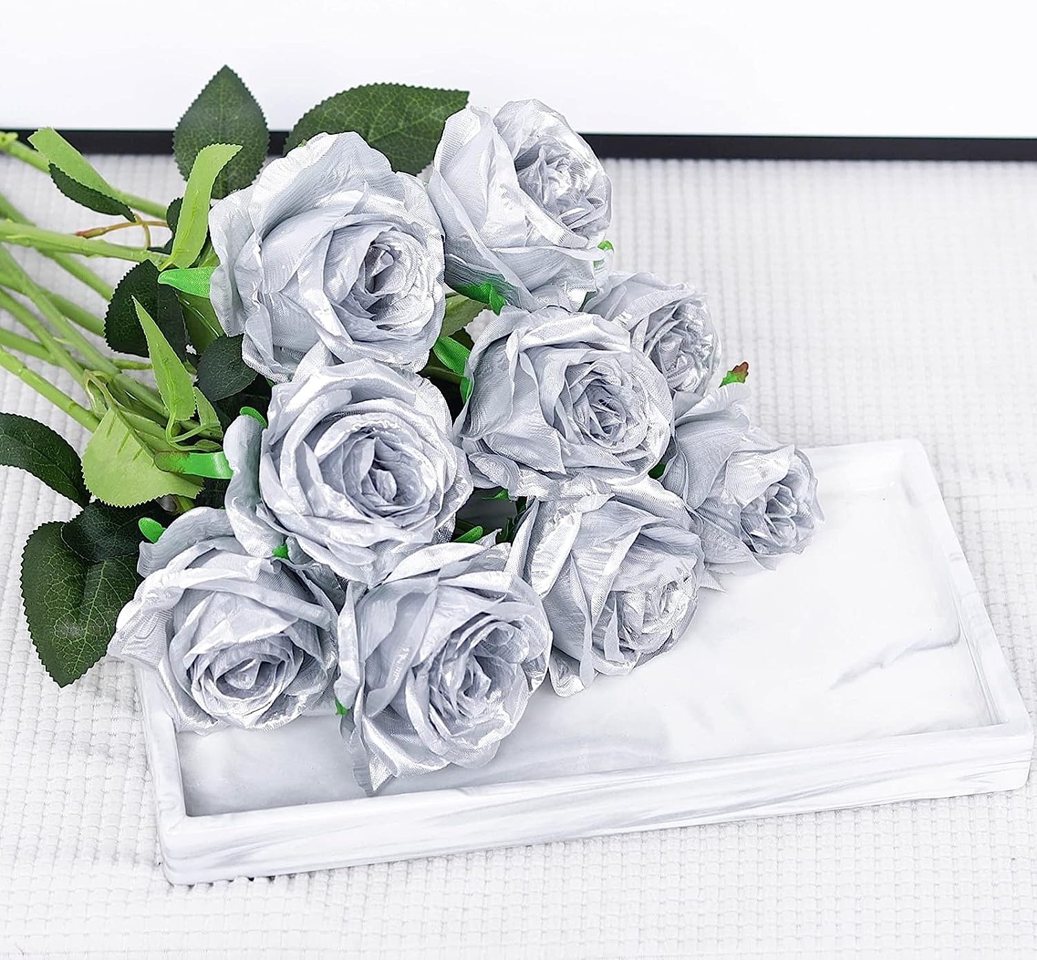 Artificial Silver Long Stem Ro - Dried Flower Bunch recension och pris
