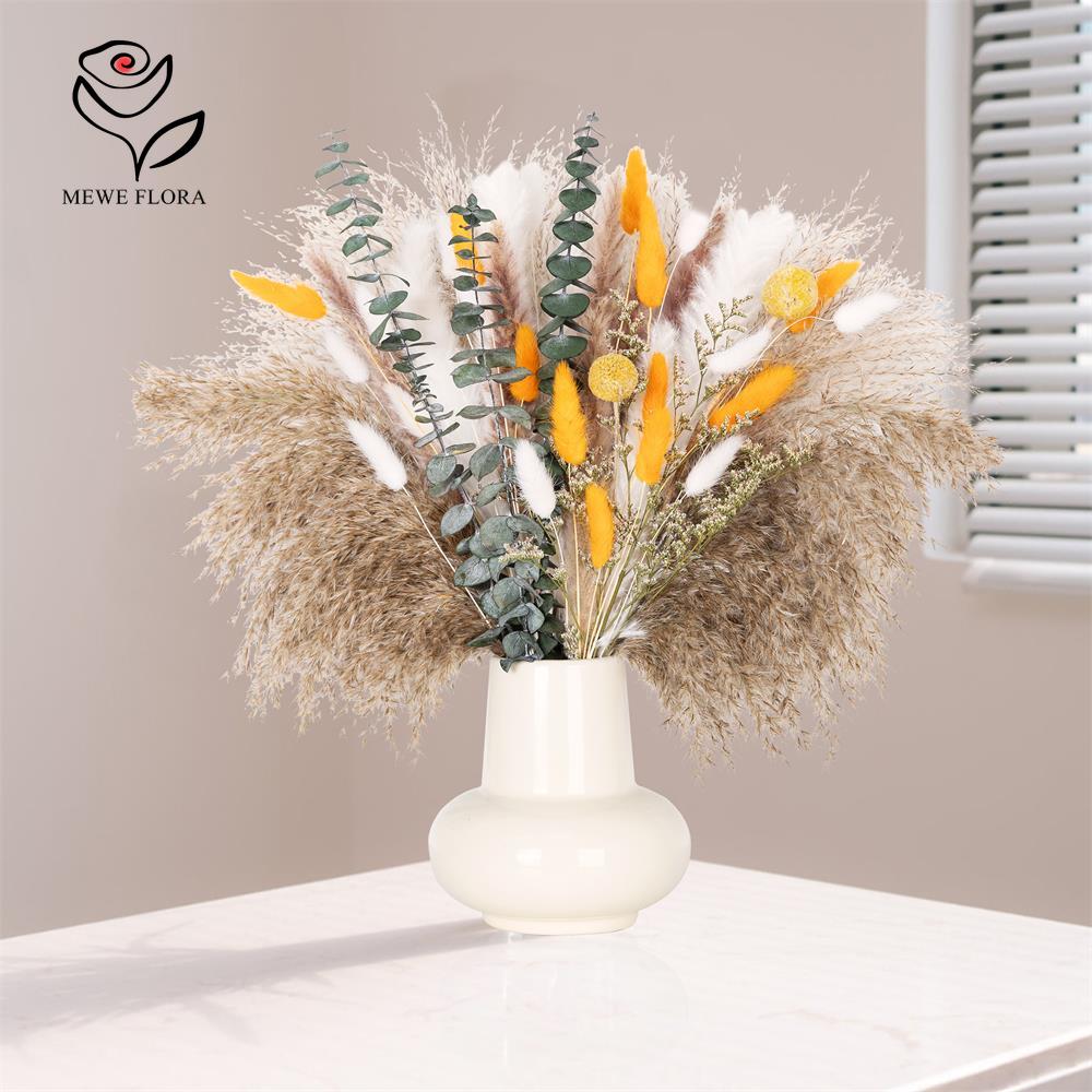 65Pcs Orange Pampas Grass Bouq - Dried Flower Bunch recension och pris